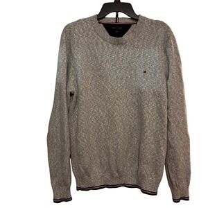 Tommy Hilfiger Men's Knit Sweater Large Classic Crewneck Grey